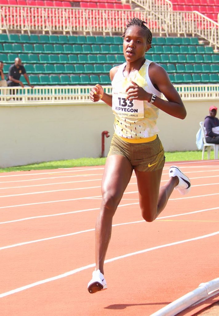 Faith Kipyegon, clocked 3:53.98 in her first 1.500m of the season during the Olympics trials held in June at the Nyayo National Stadium ,Nairobi, Kenya. photo Peter Njoroge BBC